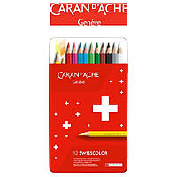 Caran d'Ache Swisscolor карандашные мелки 12 цветов (6911123)