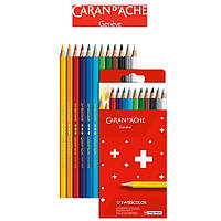 Caran d'Ache Swisscolor карандашные мелки 12 цветов (6911128)