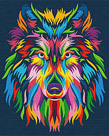Симаг раскрась! картина по номерам Волк в цветах (7016729)