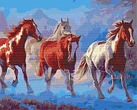Симаг раскрась! картина по номерам Табун лошадей (7083255)