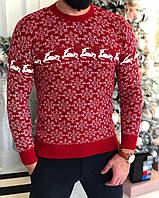 Красный мужской новогодний свитер с оленями для мужчины Adore Червоний чоловічий новорічний светр з оленями