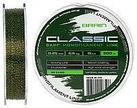 Волосінь Brain Classic Carp Line 3D camo 300m 0,25mm 6,6kg 15lb