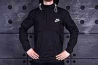 Мужской стильный анорак Nike чёрный L Куртка Найк лёгкая спорт качество