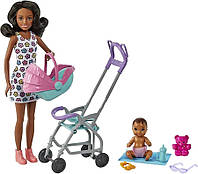 Барби клуб няни коляска набор с куклой Шкипера мини-куклой и аксессуарами (7431813)