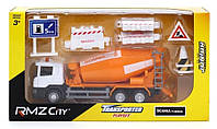 Daffi RMZ City Scania P-Series бетономешалка металлическая модель набор дорожных аксессуаров 1:64 (7373483)