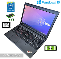 Ноутбук 15.6" Lenovo ThinkPad L540 / i3-4000M / RAM 6 Гб / SSD 120 Гб / Windows 10 / Посилена АКБ 5 год