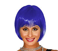 Короткий синий парик с челкой боб (7441099)