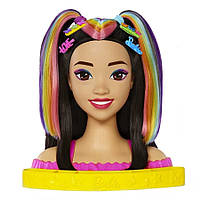 Барби голова для укладки неоновой радуги + аксессуары Color Reveal игровой набор (7483759)