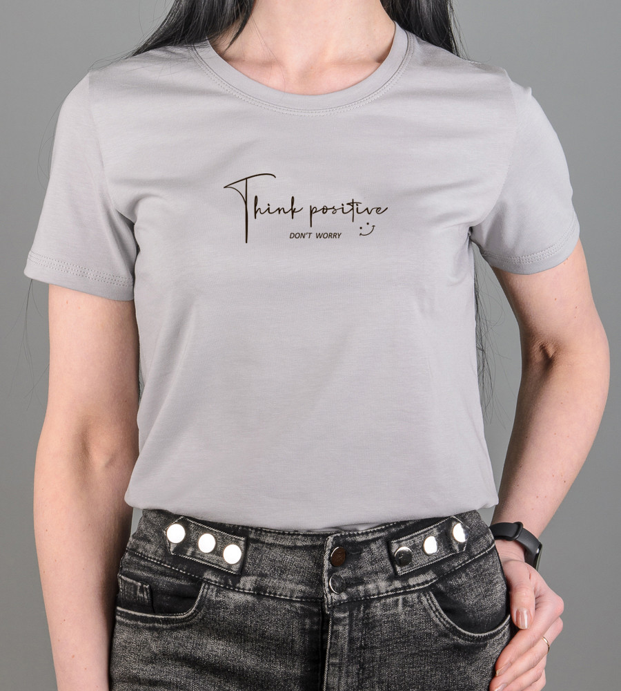 Футболка жіноча Think Positive 2314ж (Уп.4шт M-XXL), Світло-сірий