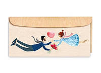 Cozywood Деревянная открытка DL с деревянным конвертом Свадьба Пара (7551087)