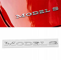 Емблема наклейка на кришку заднього багажника Tesla Model S (1013738-00-C) pm