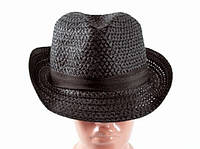 Соломенная шляпа Бевьер 28 см черная nm