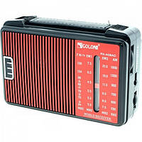 Портативний радіо приймач GOLON RX-A08 AC від мережі 220В Чорний з червоним pm
