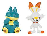 Набір бойових фігурок Покемон Манчлакс, Скорбані - Pokémon, Munchlax, Scorbunny, Battle figure pack