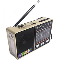 Радиоприёмник колонка с радио и фонариком FM USB MicroSD Golon RX-8866 на аккумуляторе Золотой pm