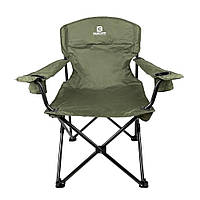Кресло кемпинговое BaseCamp Big Boy Olive, кресло легкое мягкое, кресло для отдыха на природе, рыбацкое кресло