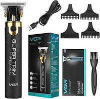 Аккумуляторная машинка для стрижки волос-триммер VGR V-082 черная pm