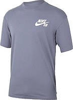 Футболка Nike M NK SB TEE LOGO LBR серая DC7817-003