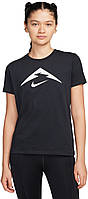 Футболка для бега женская Nike W NK DF TRAIL TEE черная FQ4987-010