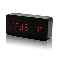 Настольные часы VST-862 от USB + батарейки (часы, будильник, дата, температура) Черный-Красный pm