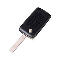 Выкидной ключ, корпус под чип, 2кн DKT0269, Peugeot, ниша CE0536, VA2 pm