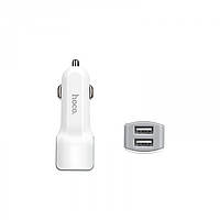 USB зарядка від прикурювача в авто Hoco Z 23 на 2 USB Білий pm