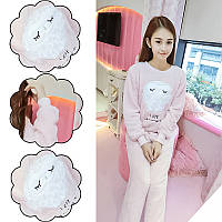 Жіноча піжама Lesko Owl Pink M костюм для дому pm
