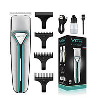 Профессиональная аккумуляторная машинка триммер для стрижки волос VGR V-008 3 съемные насадки pm