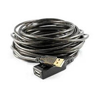 USB 2.0 подовжувач активний репітер, кабель AM-AF, 10м pm