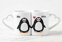 Парные чашки для влюбленных в виде сердца Mr&Mrs nm
