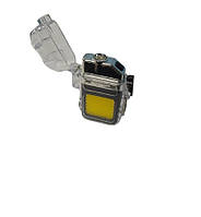 Зажигалка аккумуляторная спиральная от USB 2в1 + карманный LED фонарик 9258 pm