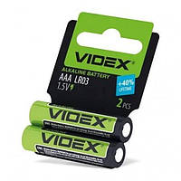 Батарейка лужна мізинчик VIDEX AAA LR03 1,5V - 2 шт