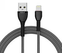 Кабель для iPhone Golf GC-74 USB - Lightning 3А 1 метр Grey (90752) pm