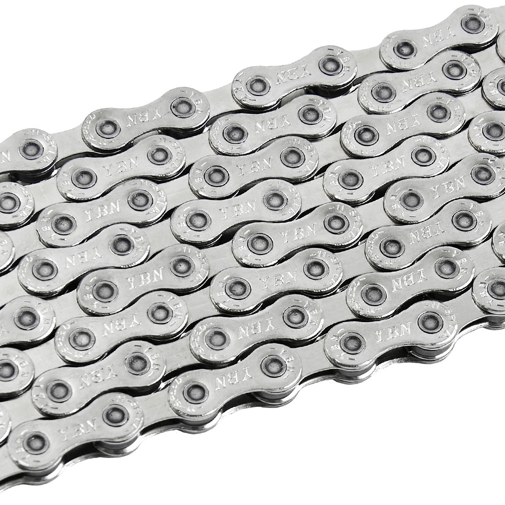 Ланцюг велосипедний Grey's S11 YBN 1/2"х11/128", 11 швидкостей, 116 ланок, Silver/Silver із замком, фото 1