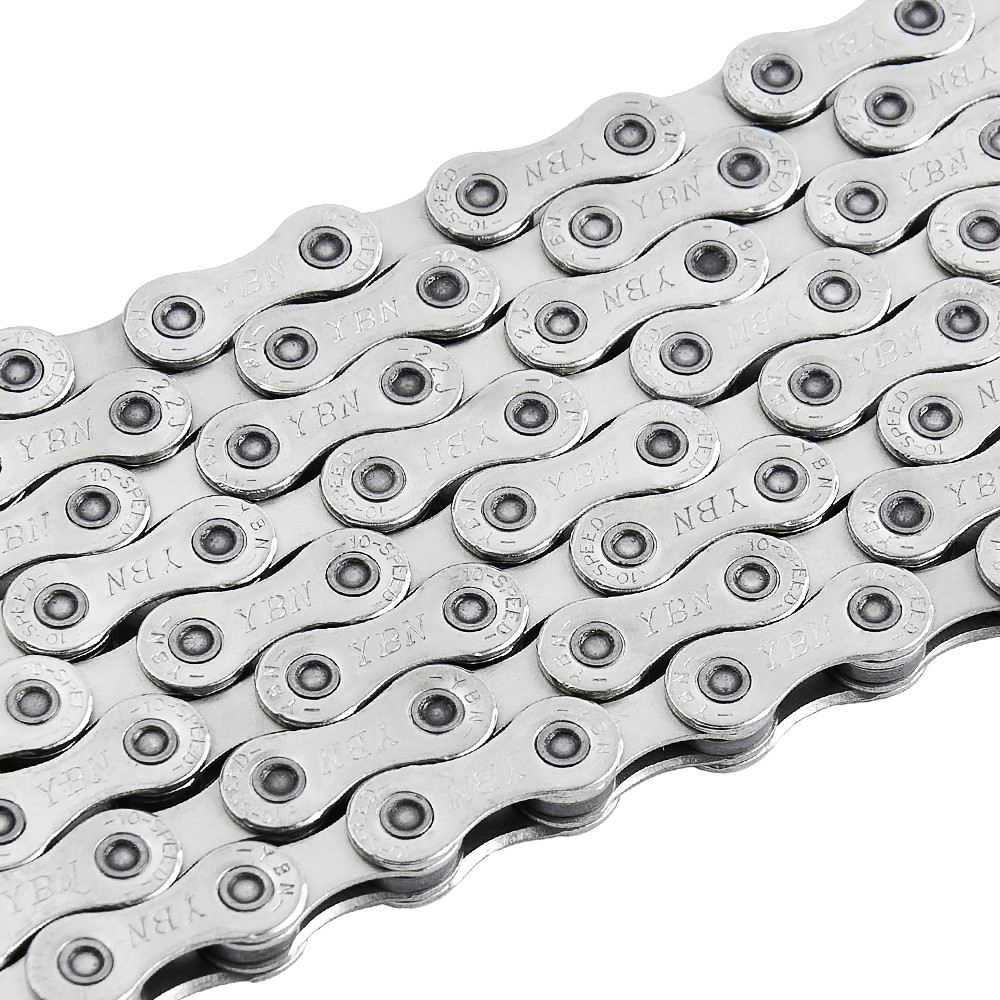 Ланцюг велосипедний Grey's S10 YBN 1/2"х11/128", 10 швидкостей, 116 ланок, Silver/Silver із замком, фото 1