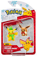 Pokemon Holiday Pikachu & Eevee набор боевых фигурок рождественская версия (7615409)