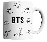 Чашка с принтом БТС с автографами , BTS nm