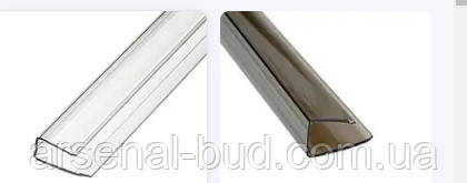 Профіль торцевий для полікарбоната Oscar UP (4мм) довжина 2.10м, колір- бронза, фото 1