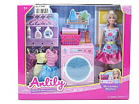 Анлили кукла со стиральной машиной одеждой и аксессуарами. (7650002)
