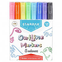 Starpak Outline контурный маркер металлик 8 цветов (7582026)