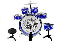 Lean Toys барабаны 6 барабанов тарелки педаль синий (7627399)