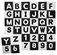 Humbi контрастный обучающий коврик из пенопласта алфавит и цифры черно-белый (7659445)