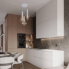 Біла люстра з плафонами на 3 лампи (61-ST10-3 WH), фото 4