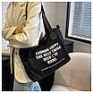 Стильна чорна жіноча сумка шопер. Сумка через плече. Сумка для покупок. Сумка для прогулянок., фото 8