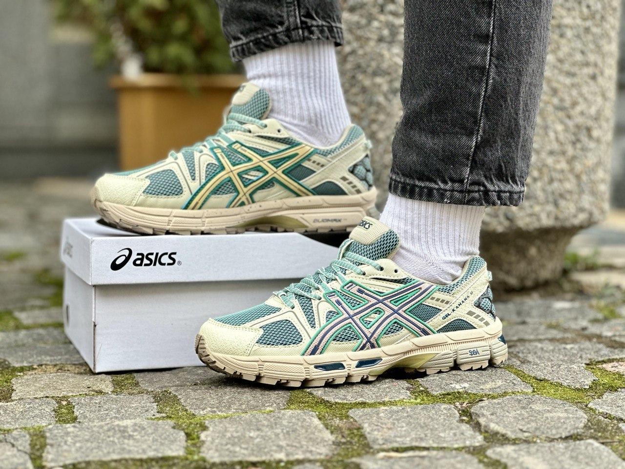 Чоловічі кросівки Asics Gel-Kahana 8 Beige Mint (Бежеві) Взуття Асікс Гель Кахана 8 повсякденні текстиль сітка демісезон