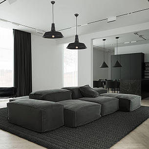 Чорний підвісний 46см світильник лофт (54-6452-1 BK+BK 460), фото 2