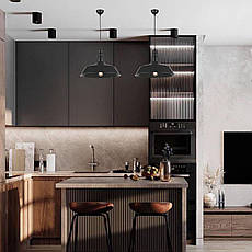 Чорний підвісний 46см світильник лофт (54-6452-1 BK+BK 460), фото 3