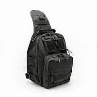 Черная мужская сумка тактическая нагрудная | Сумка тактическая наплечная | Рюкзак для выживания | WL-416