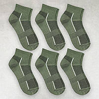 Носки мужские треккинговые хлопок премиум сегмент Олива размер 39-42 6 пар в упаковке