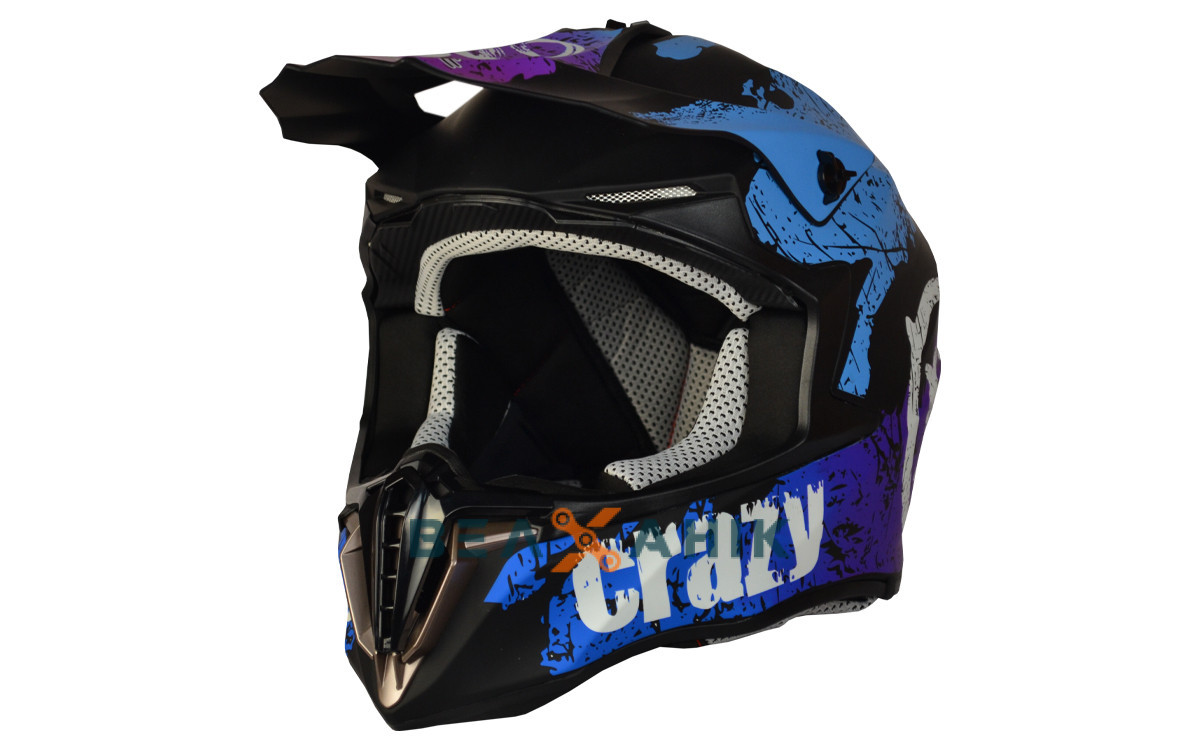 Шолом (кросовий) ExDrive EX-806 CRAZY синьо-чорний мат [XL]